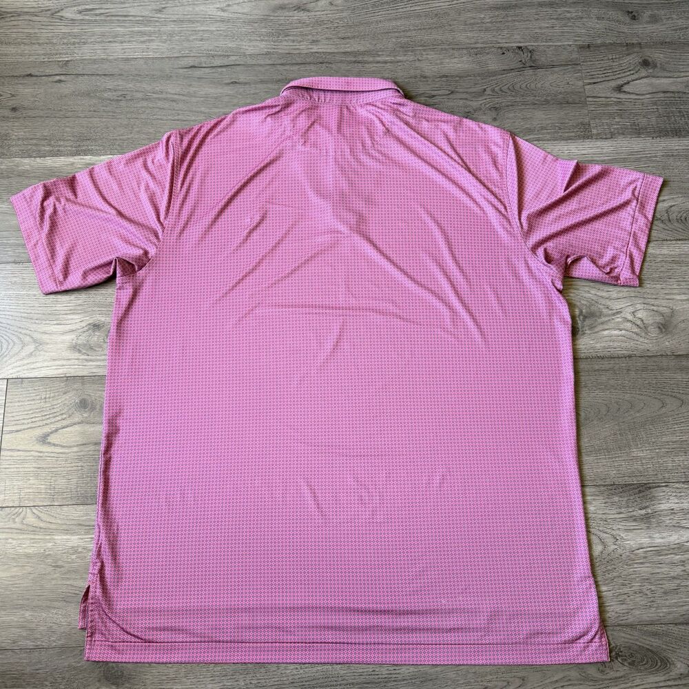 Peter Millar Summer Comfort Polo Pink Diamond Geometric Golf Shirt - Size XXL - Picture 8 of 8
